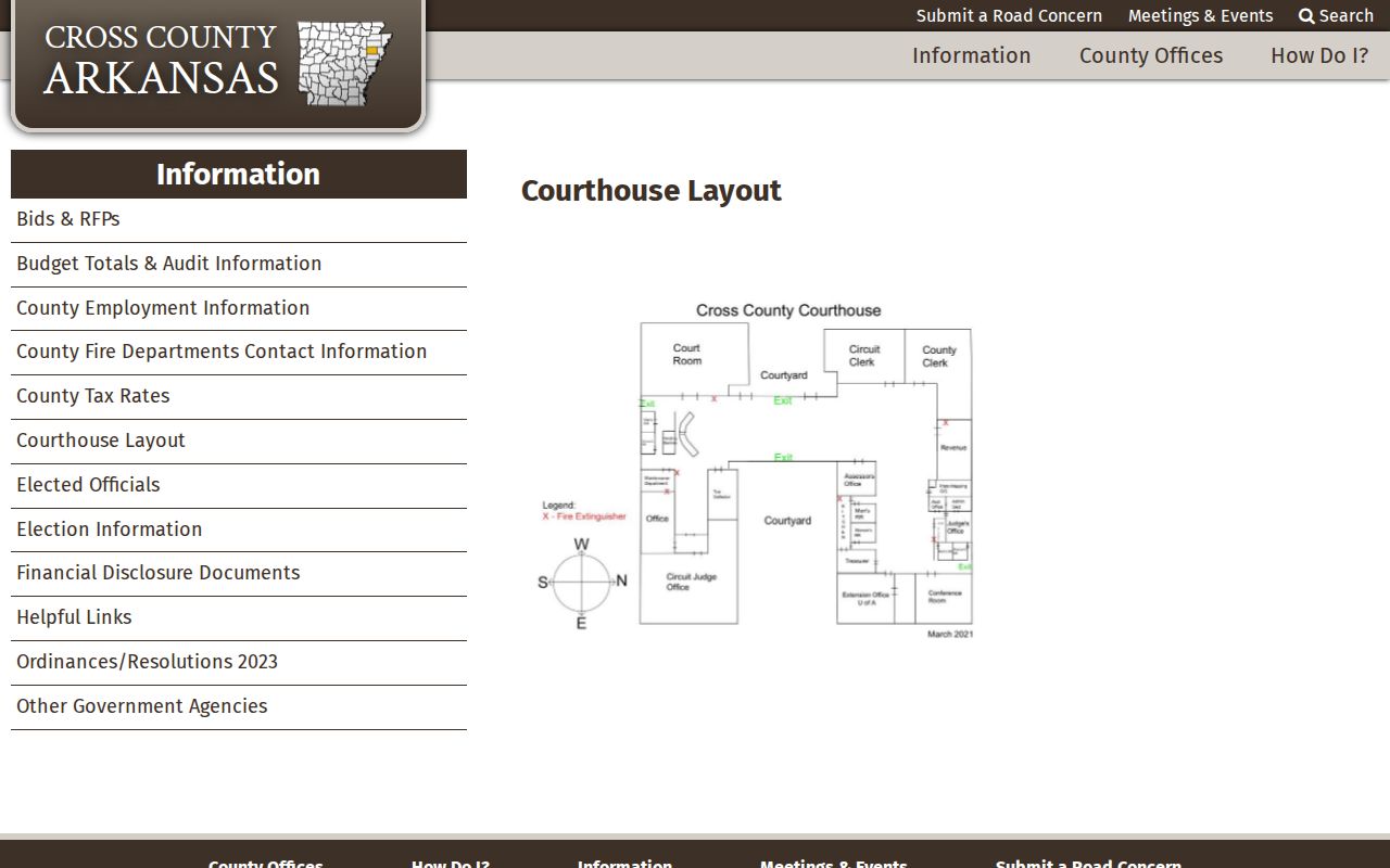 Cross County criminal history courthouse layout page
