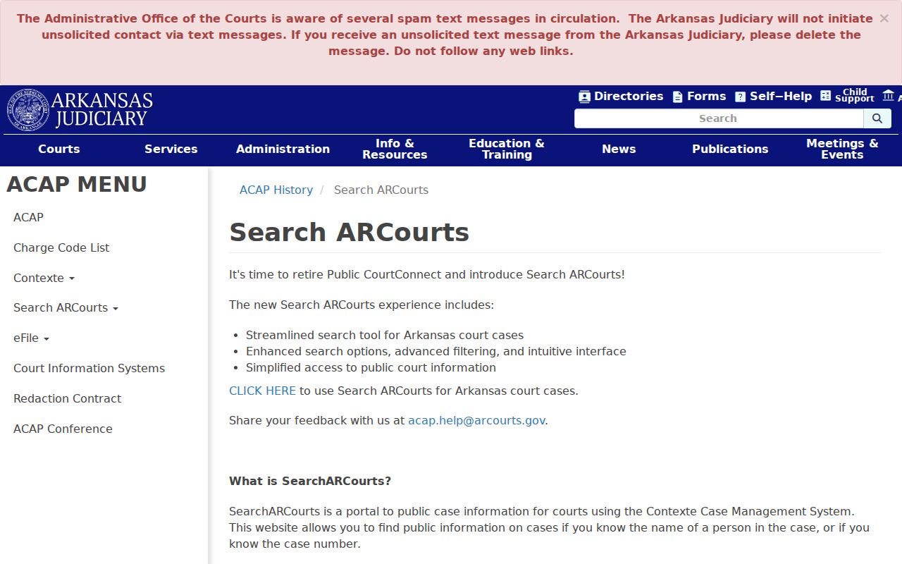 Cross County criminal court cases Search ARCourts page
